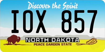 ND license plate IOX857