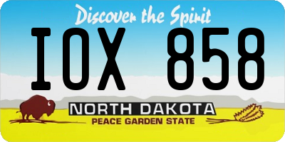 ND license plate IOX858