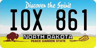 ND license plate IOX861