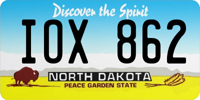ND license plate IOX862