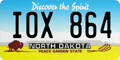 ND license plate IOX864