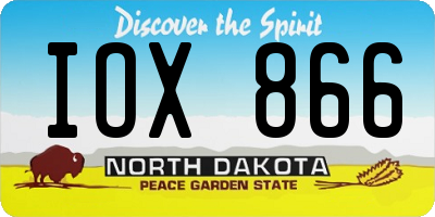 ND license plate IOX866