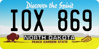 ND license plate IOX869