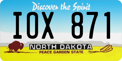 ND license plate IOX871