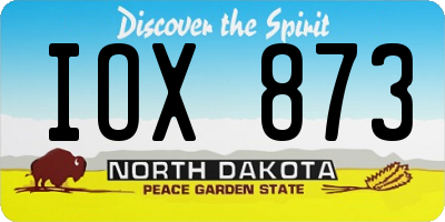ND license plate IOX873