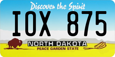 ND license plate IOX875