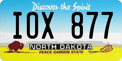 ND license plate IOX877