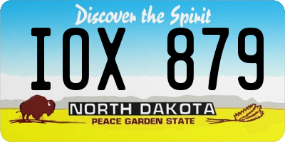 ND license plate IOX879