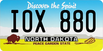 ND license plate IOX880