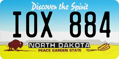 ND license plate IOX884