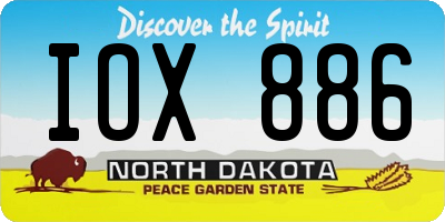 ND license plate IOX886