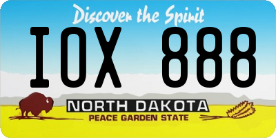ND license plate IOX888