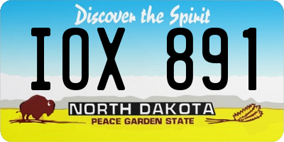 ND license plate IOX891