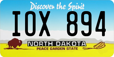 ND license plate IOX894