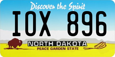 ND license plate IOX896
