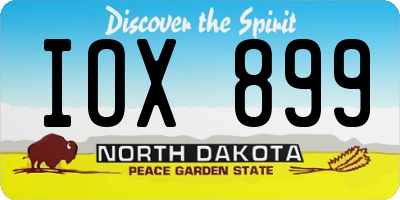 ND license plate IOX899