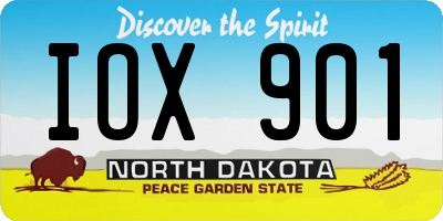 ND license plate IOX901