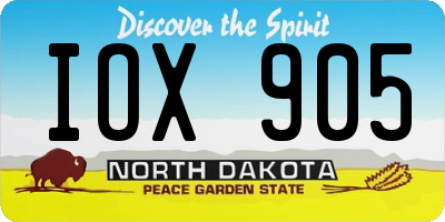 ND license plate IOX905