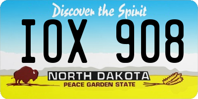 ND license plate IOX908