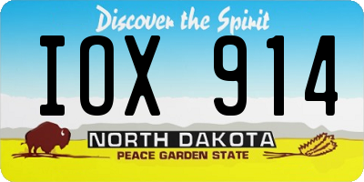 ND license plate IOX914