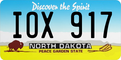 ND license plate IOX917
