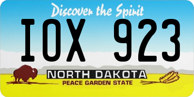 ND license plate IOX923