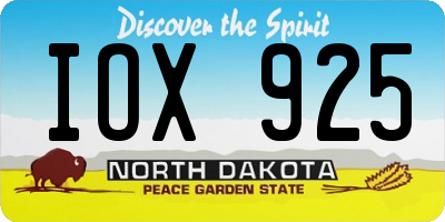 ND license plate IOX925