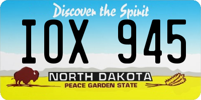 ND license plate IOX945