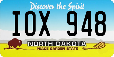 ND license plate IOX948