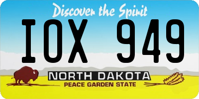 ND license plate IOX949