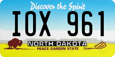 ND license plate IOX961
