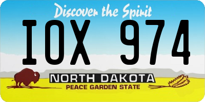 ND license plate IOX974