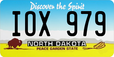 ND license plate IOX979