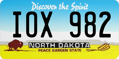 ND license plate IOX982