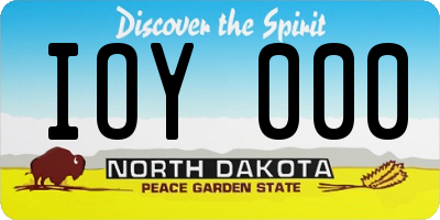 ND license plate IOY000