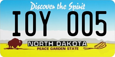 ND license plate IOY005
