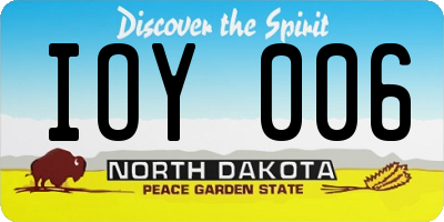ND license plate IOY006