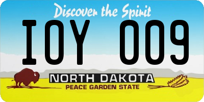 ND license plate IOY009