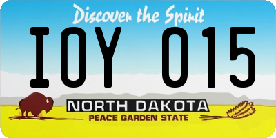 ND license plate IOY015