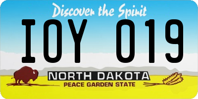ND license plate IOY019