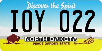 ND license plate IOY022