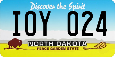 ND license plate IOY024