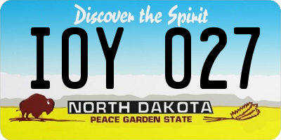 ND license plate IOY027