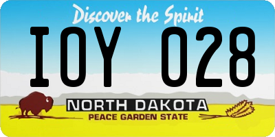 ND license plate IOY028