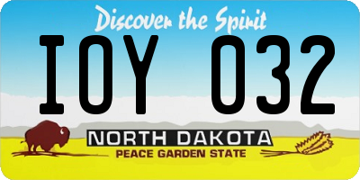 ND license plate IOY032