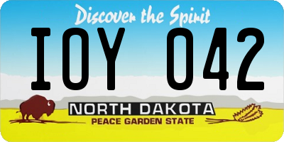 ND license plate IOY042