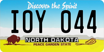 ND license plate IOY044