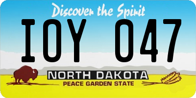 ND license plate IOY047
