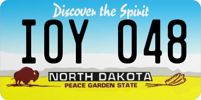 ND license plate IOY048