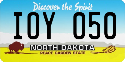 ND license plate IOY050